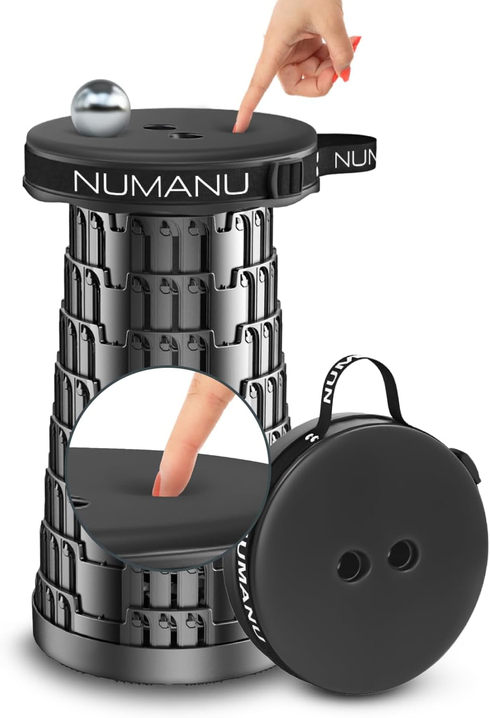 NUMANU Padded Collapsible Stool for Adults, Folding Seat, 620 Lbs