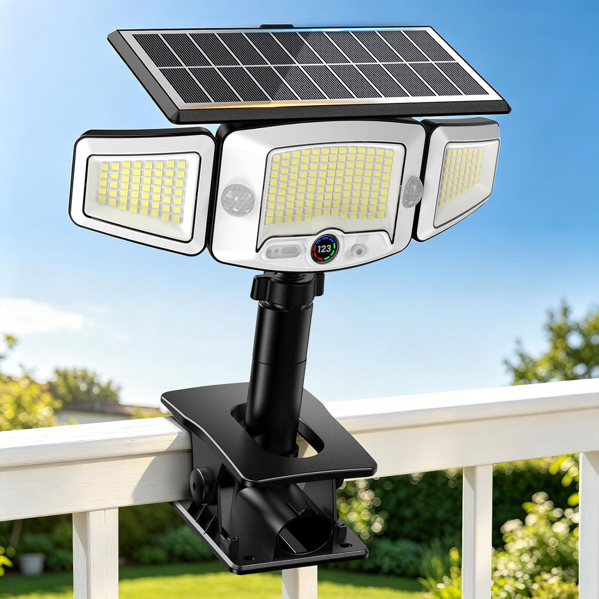 Clip on Solar Lights Outdoor, 1500LM 231 LED Solar Motion Lights for Fence