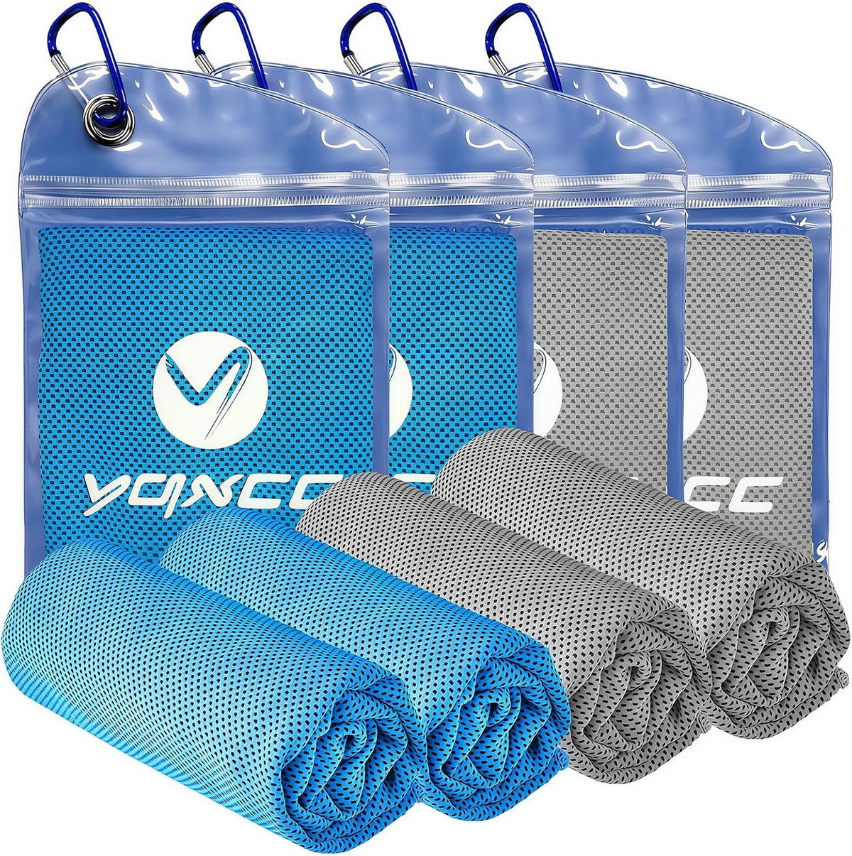 YQXCC 4 Pack Cooling Towels (40"X12"), Ice Cool for Neck & Face