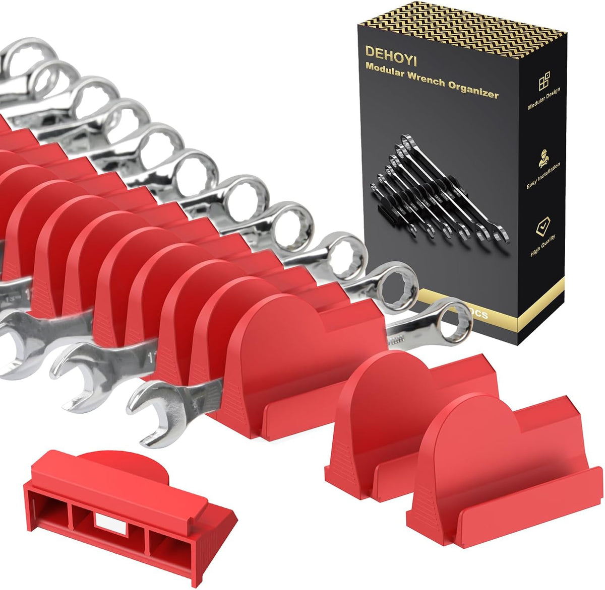 DEHOYI 48 PCS MAGNETIC Modular Wrench Organizer for Tool Box, Metric & SAE
