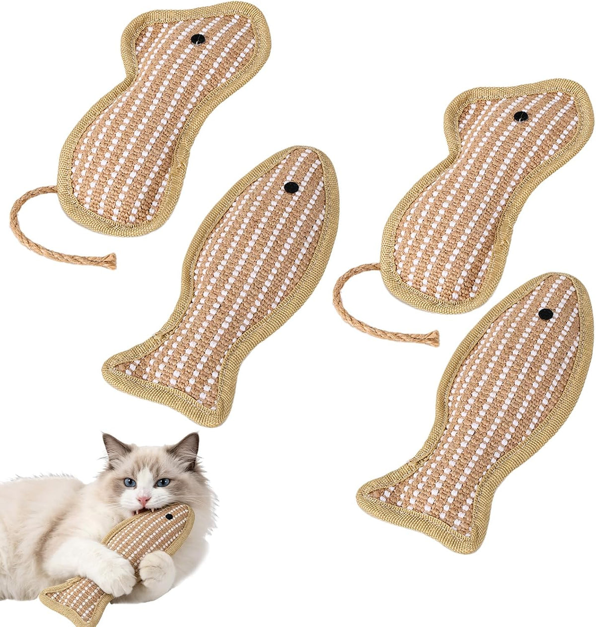 NQEUEPN 4Pcs Cat Kicker Toys for Indoor, Cat Catnip Toys