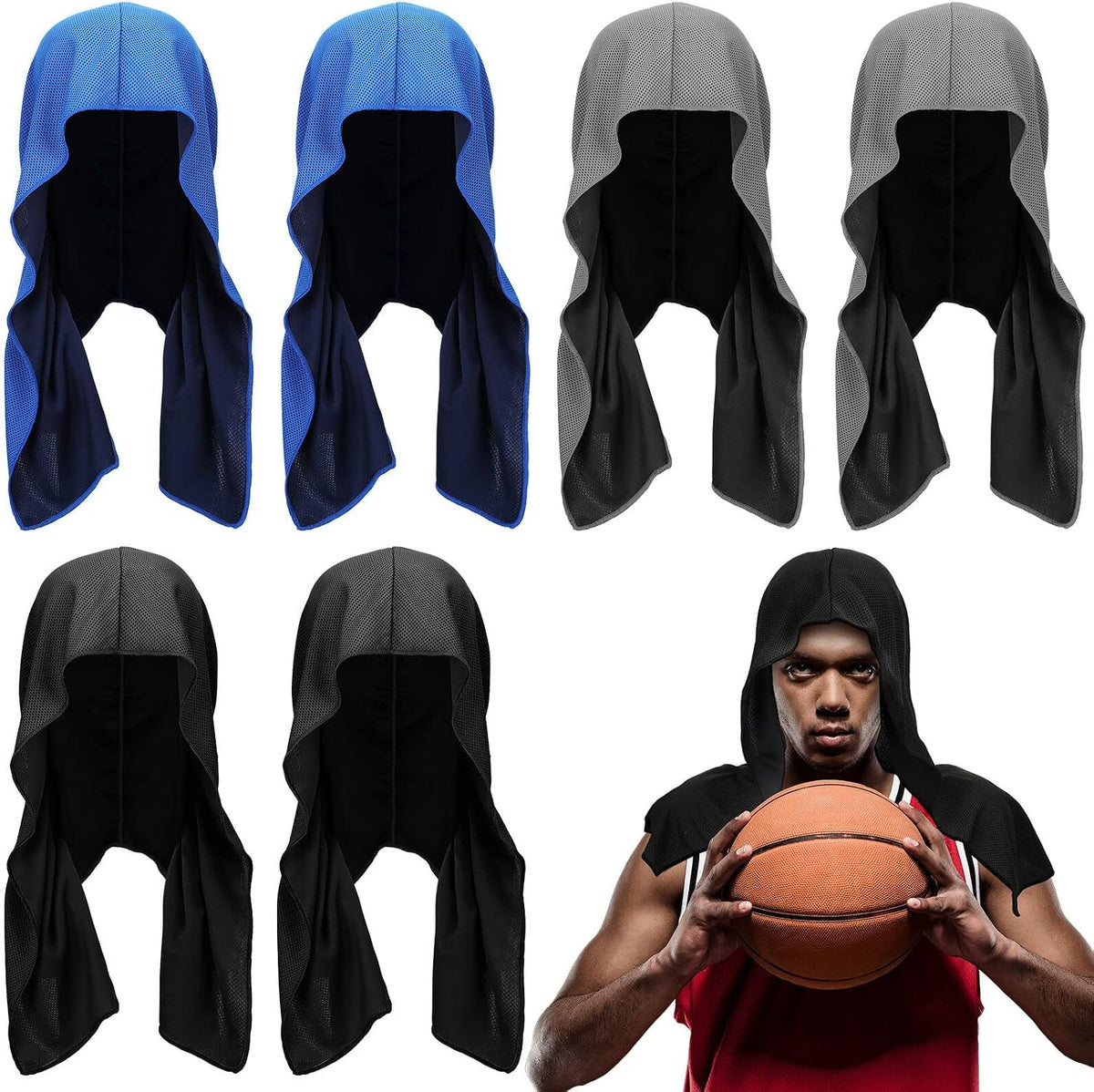 Bencailor 6 Pcs Cooling Hoodie Sport Cooling Towels