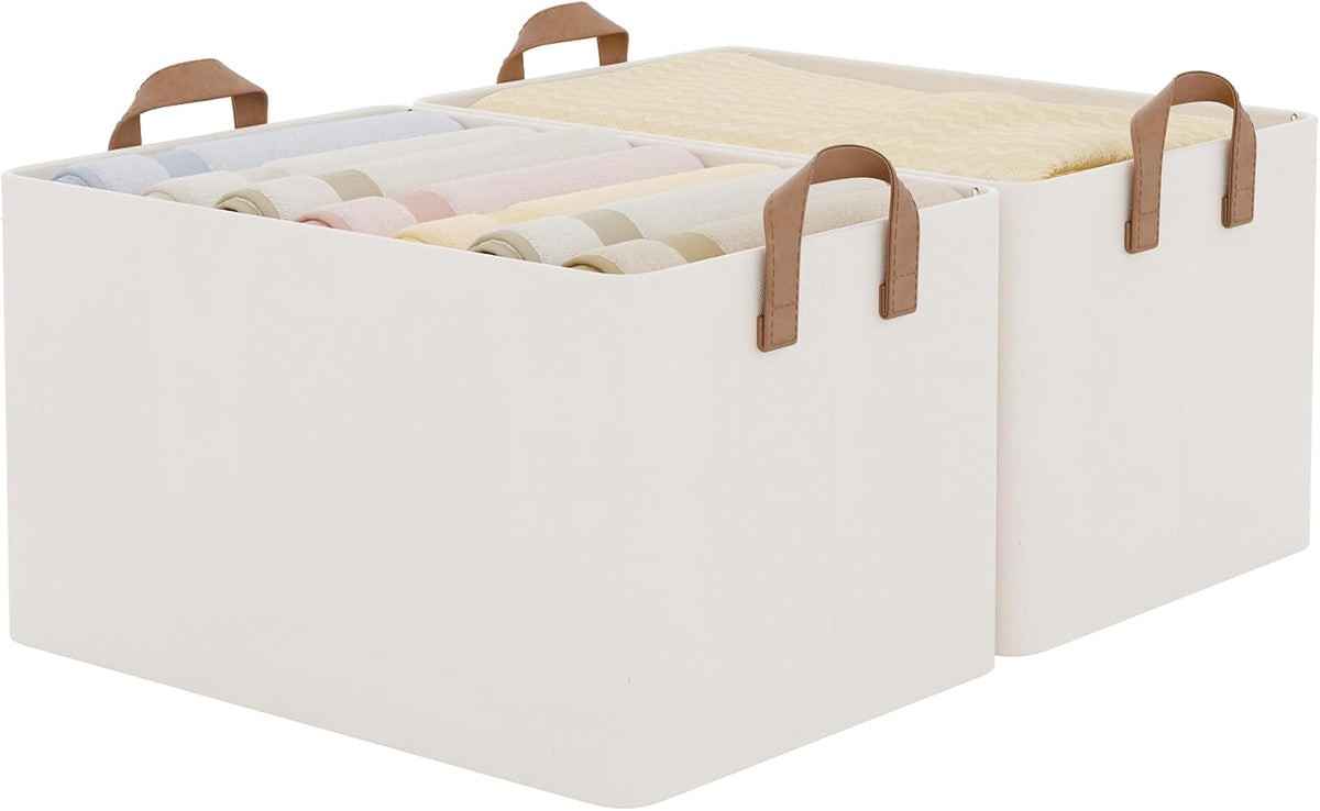Storageworks Closet Storage Baskets, Beige, Extra Large, 2-Pack