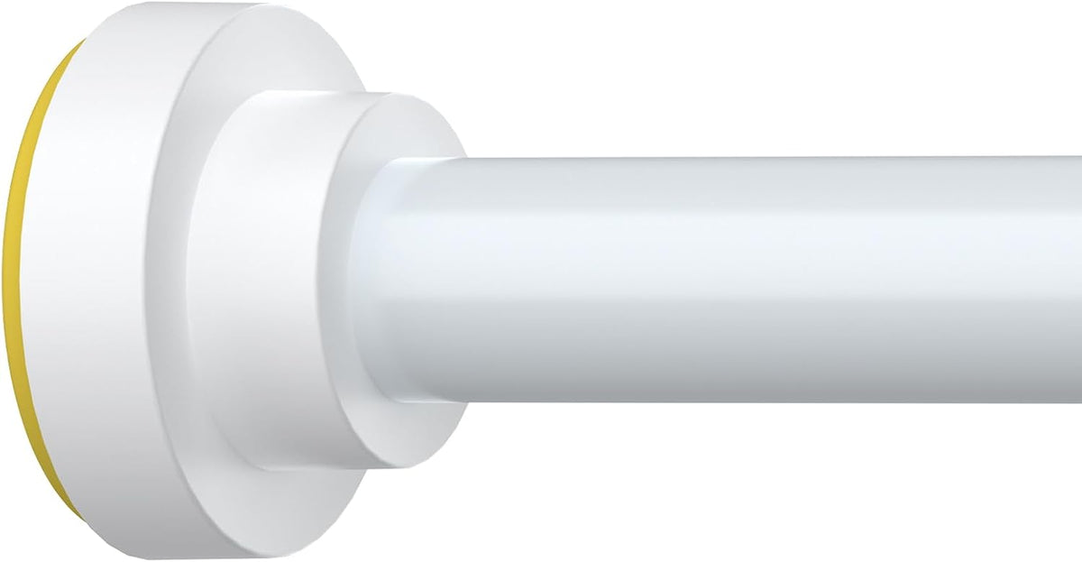 Thestoa Shower Curtain Rod Adjustable 43-92 Inch, 1"Diameter Spring Tension Curtain Rod No Drill, Anti-Rust Non-Slip Shower Rod, White Shower Curtain Rod for Bathroom Tension