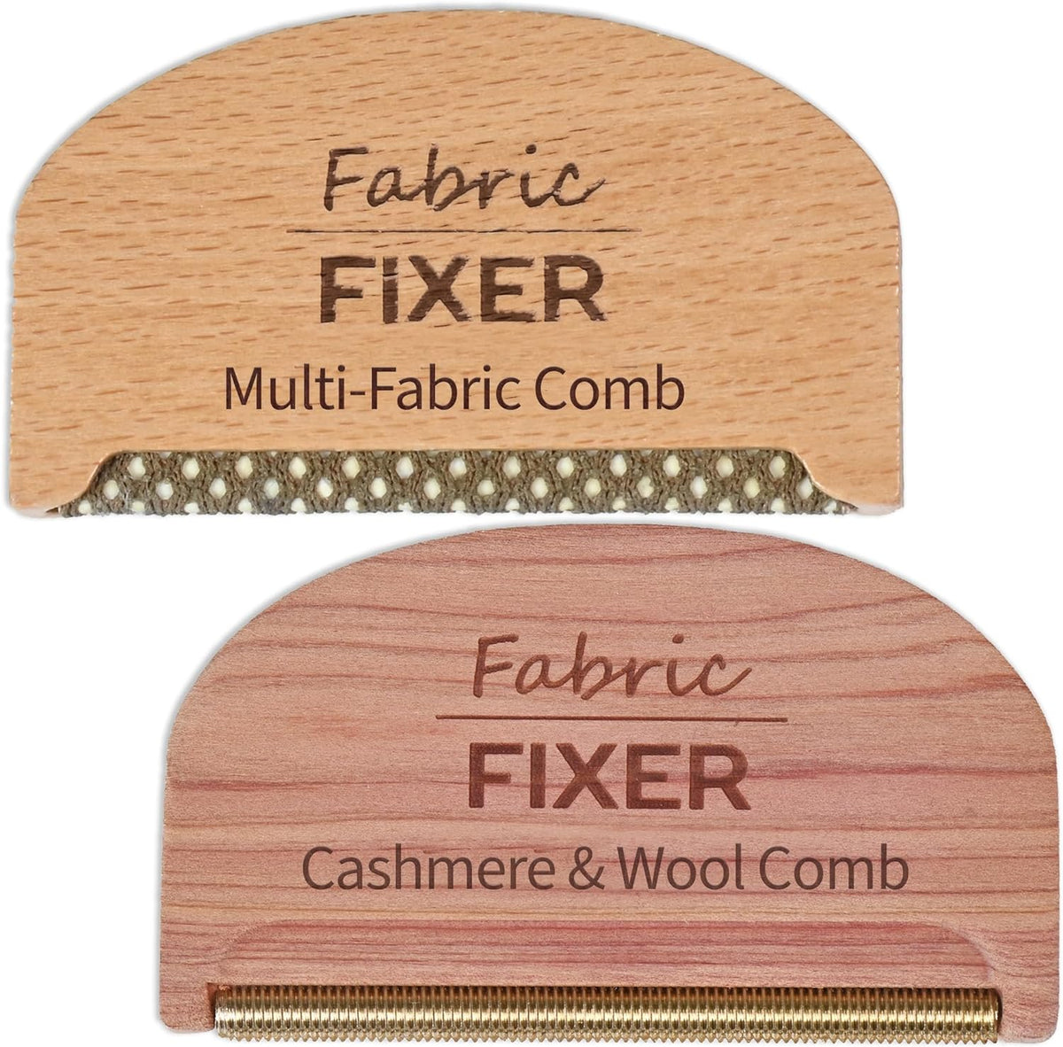Cashmere Pill Remover Comb & Multi Fabric Shaver Depilling Sweater Fuzz Comb Set (Cedar & Beech Wood) Wool Pilling Remover for Delicate Clothing Fabrics, Furniture, Pillows, Sheets by Fabric Fixer