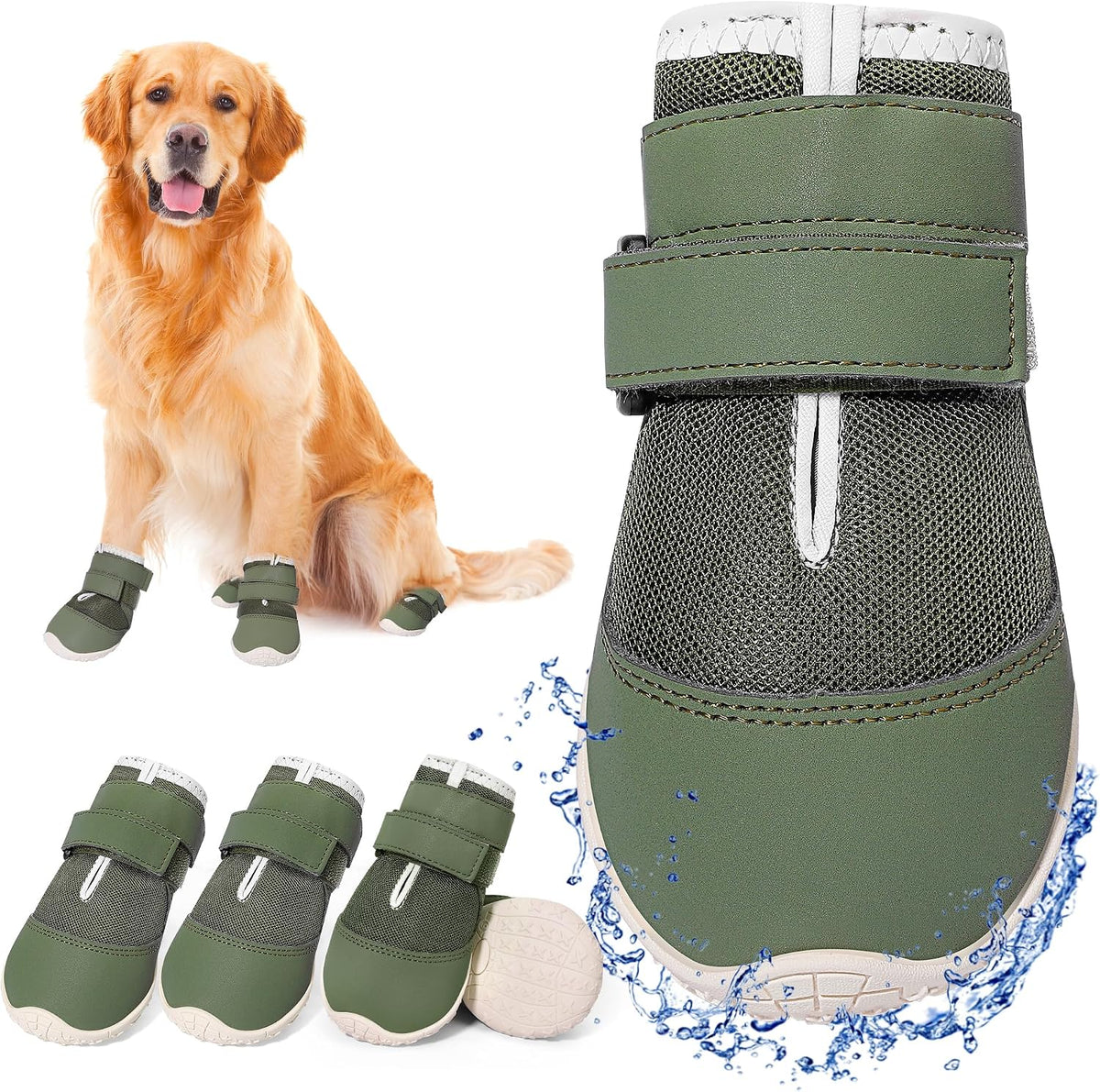 Dcoagt Dog Shoes Large Dogs Xxl,Mesh Breathable Dog Boots & Paw Protector