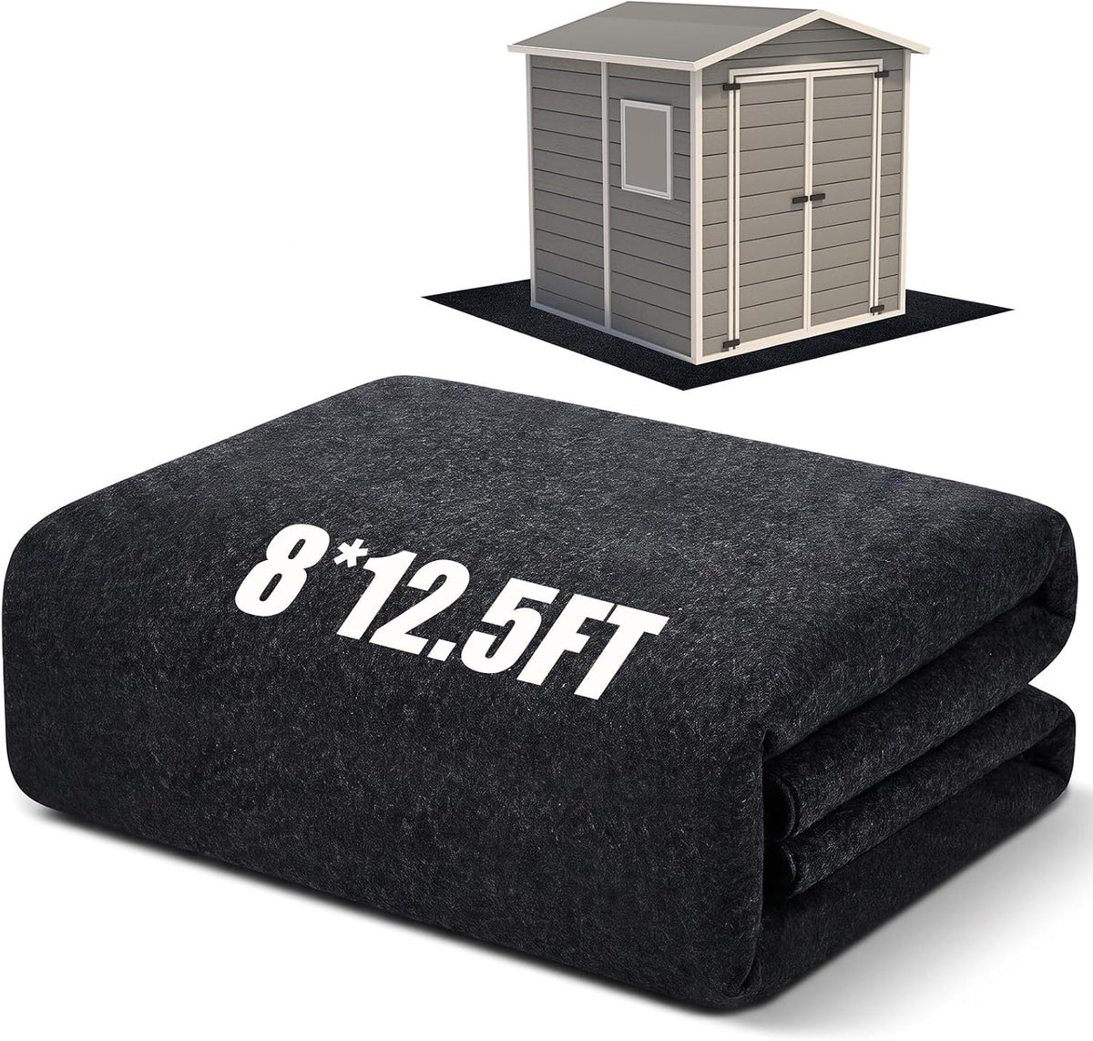 Shed Floor Mat 8 X 12.5 Ft, Waterproof PE Backing Non Slip Carport Rug