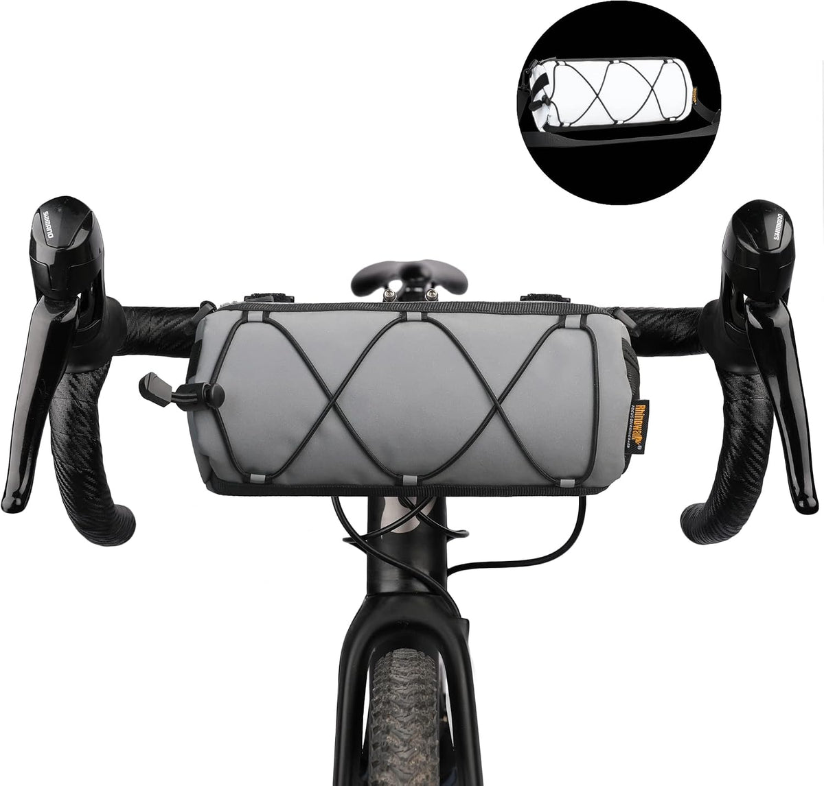 Rhinowalk Bike Handlebar Bag, Bicycle Front Bag Shoulder Bag Storage Bag with Shoulder Strap for Road Mountain Bike Cycling Travel