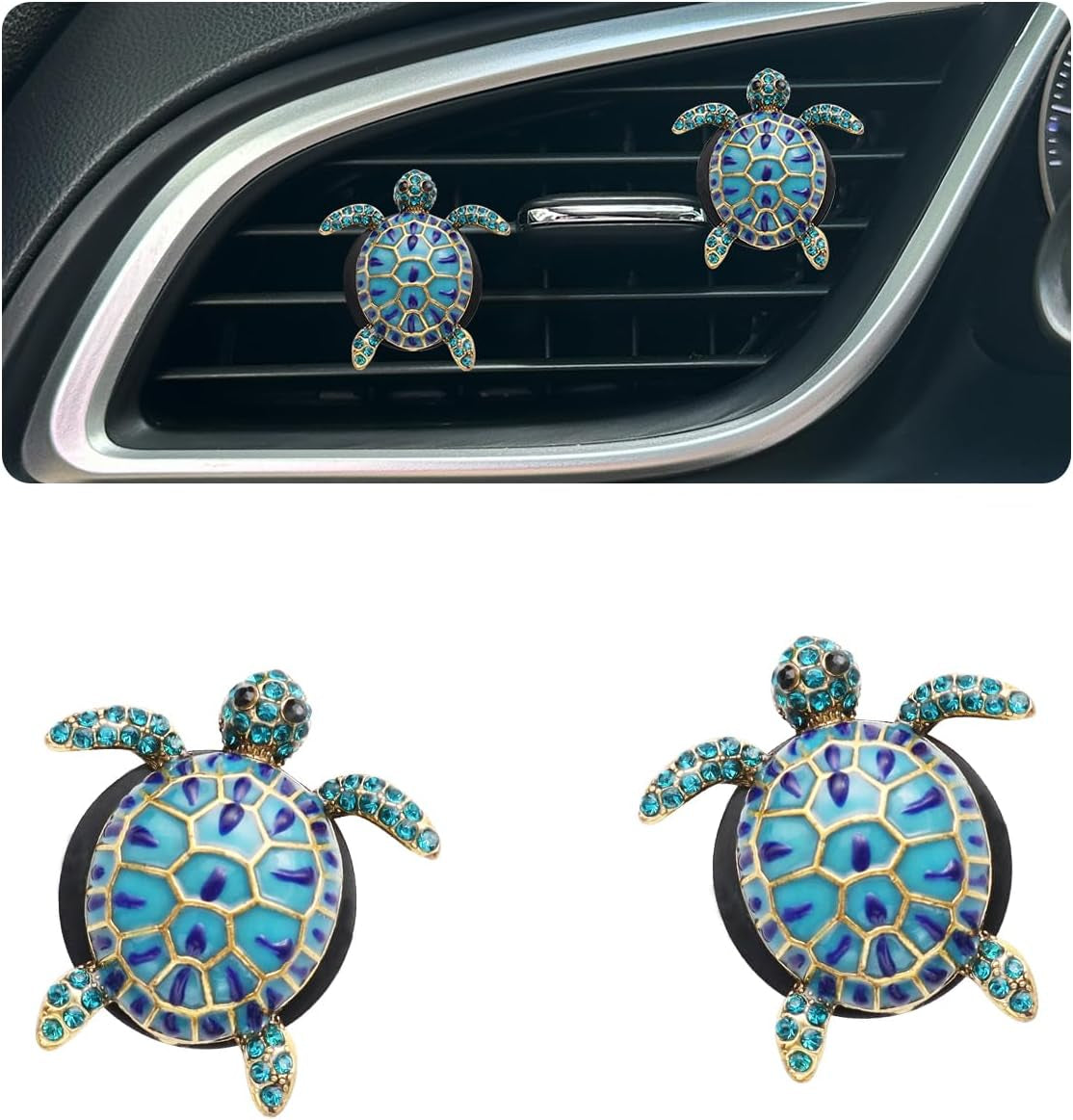 ORIESSE Sea Turtles Car Accessories,Cute Beach Car Air Freshener Vent Clips