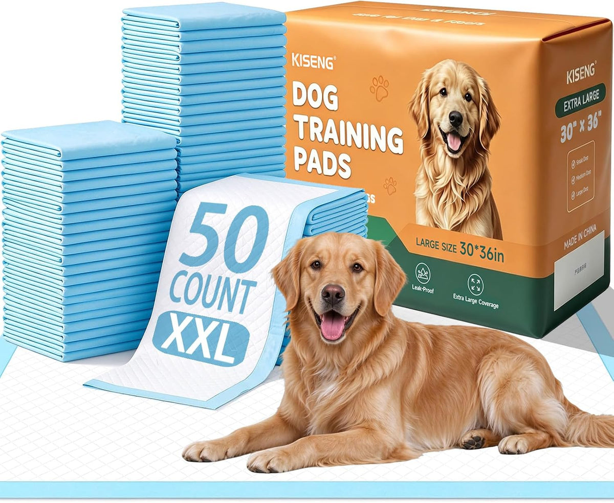 XXL 30"X36" Dog Pee Pads 50 Ct,Leak-Proof Super Absorbent Pads for Dogs