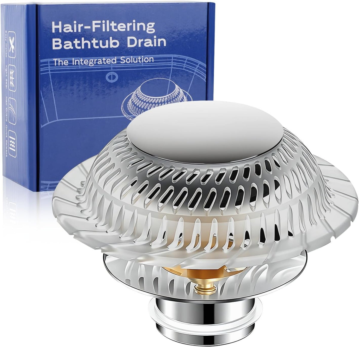 Bathtub Drain Stopper,Pop-Up Tub Stopper & Strainer,Hair Catcher