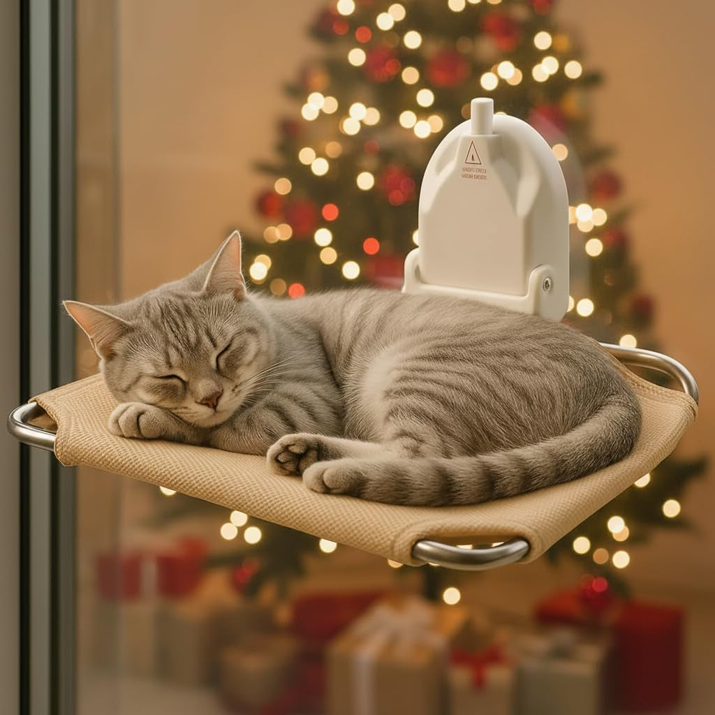 Foldable Cat Window Perch for RV, Heavy Duty Mesh Hammock for Indoor