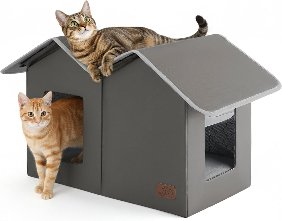 Bedsure Reflexheat™ Ex-Wide Weatherproof Outdoor Cat House with Raised Base