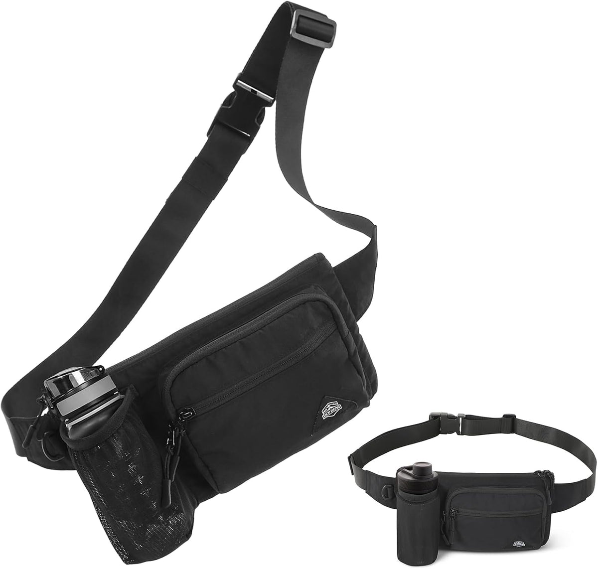 Fanny Pack with Water Bottle Holder, Waist Pack Bag(Bottle Not Included)