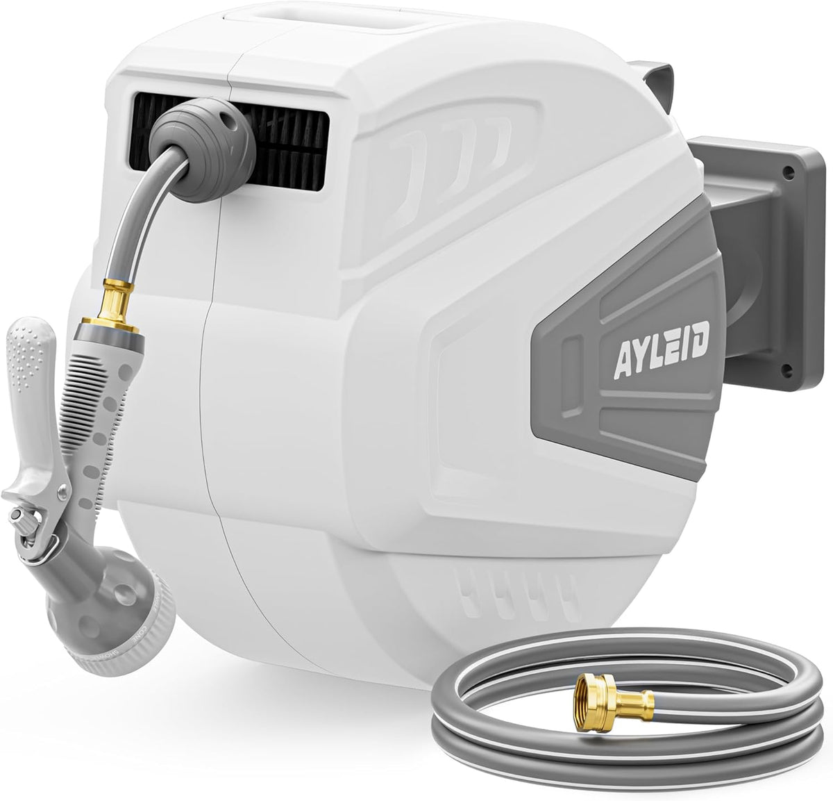 Ayleid Retractable Garden Hose Reel, 1/2"X100Ft Wall Mount