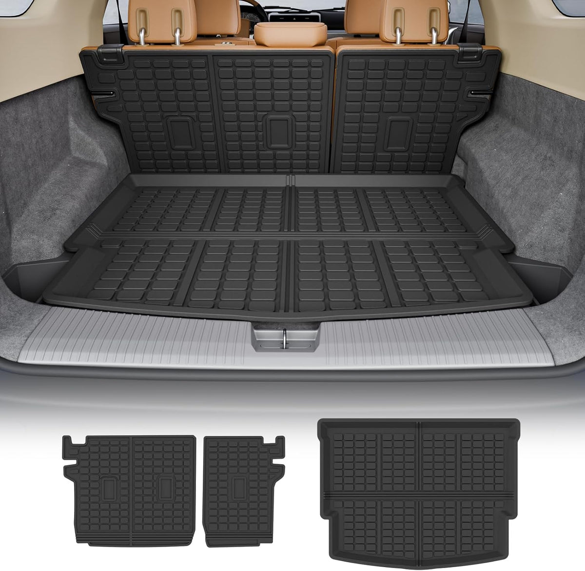 Rongtaod Trunk Mat & Backrest Mats for 2021-2026 Nissan Rogue Accessories