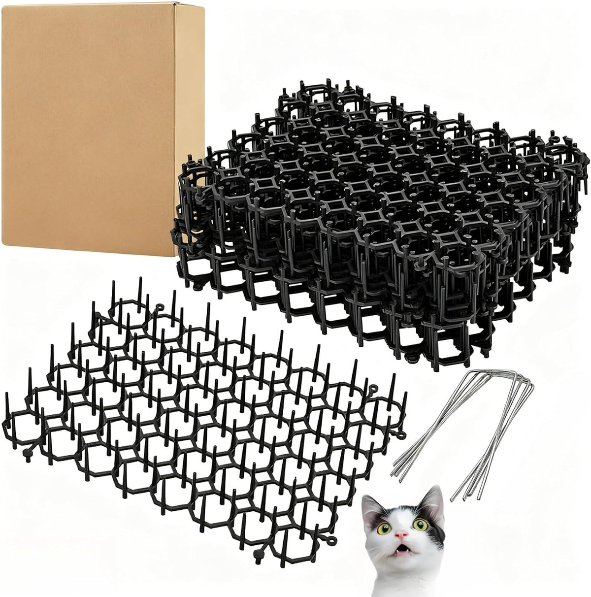 15 Pack Cat Deterrent Scat Mat with Spikes for Cats Dogs