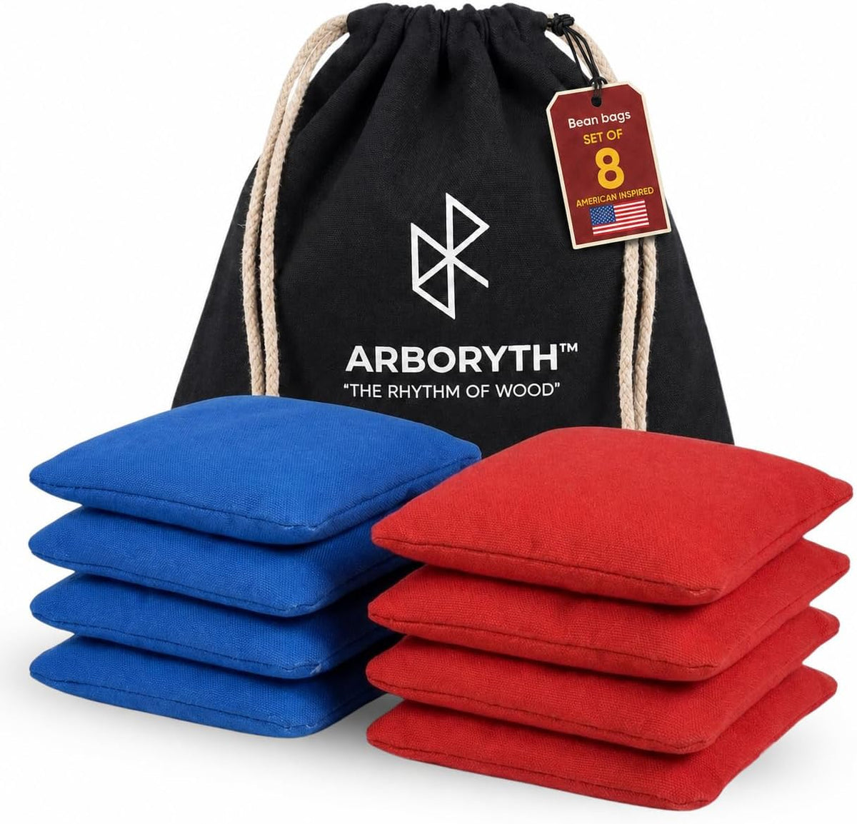 Regulation Cornhole Bags, Double-Layer Duck Cloth with Carry Bag