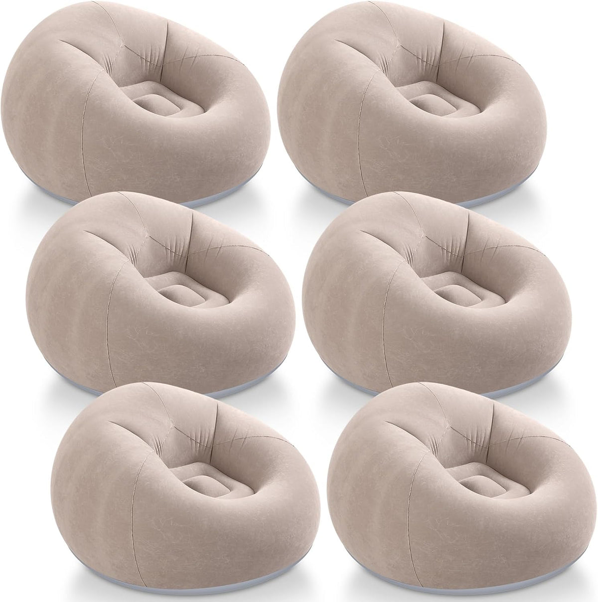 Realspring Inflatable Bean Bag Chairs,Coffee,6 Pcs