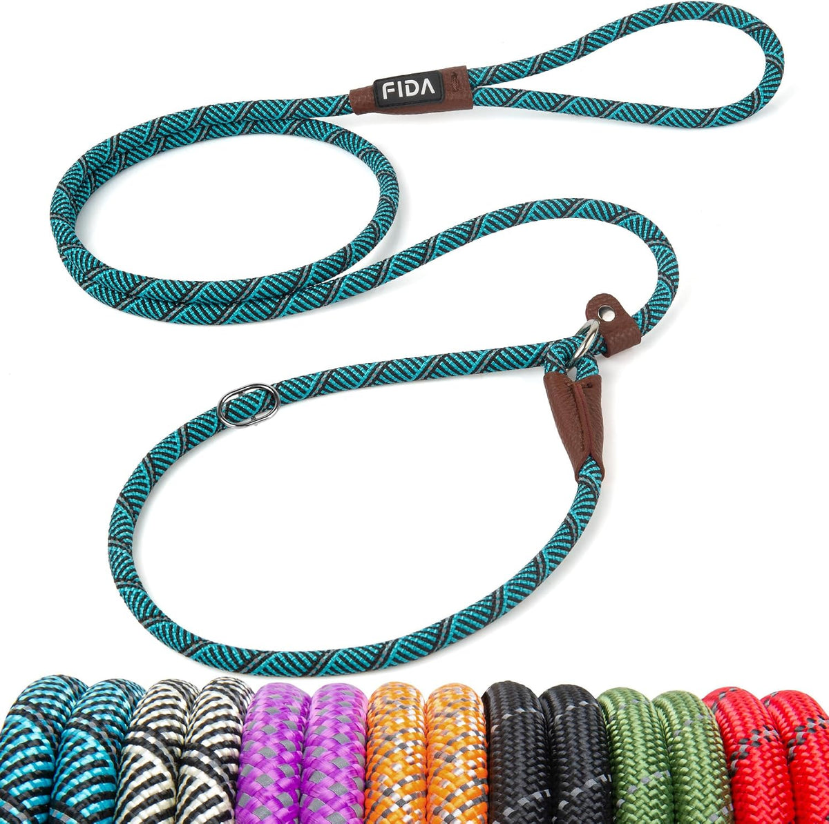 Fida Durable Slip Lead Dog Leash, 6 FT X 3/8" Dog Training Leash, Blue