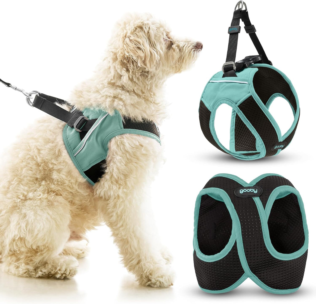 Gooby Escape Free Easy Fit X Step-In Dog Harness, Seattle Blue, Small