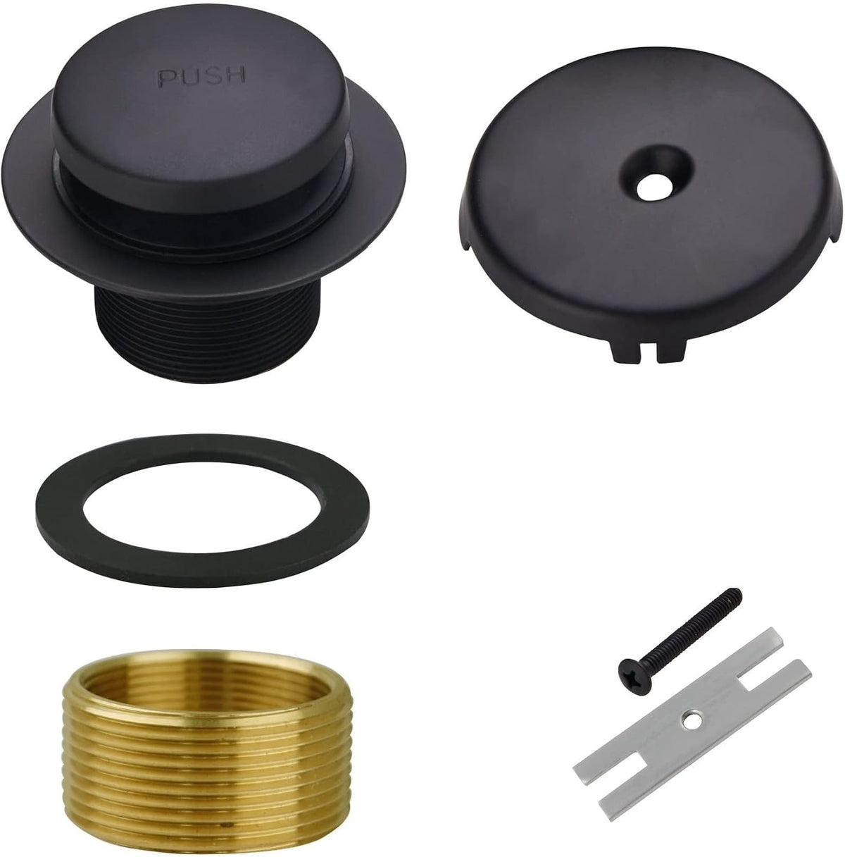 WELSAN Matte Black Tub Drain and Overflow Kit,Black Bathtub Drain,1 Hole