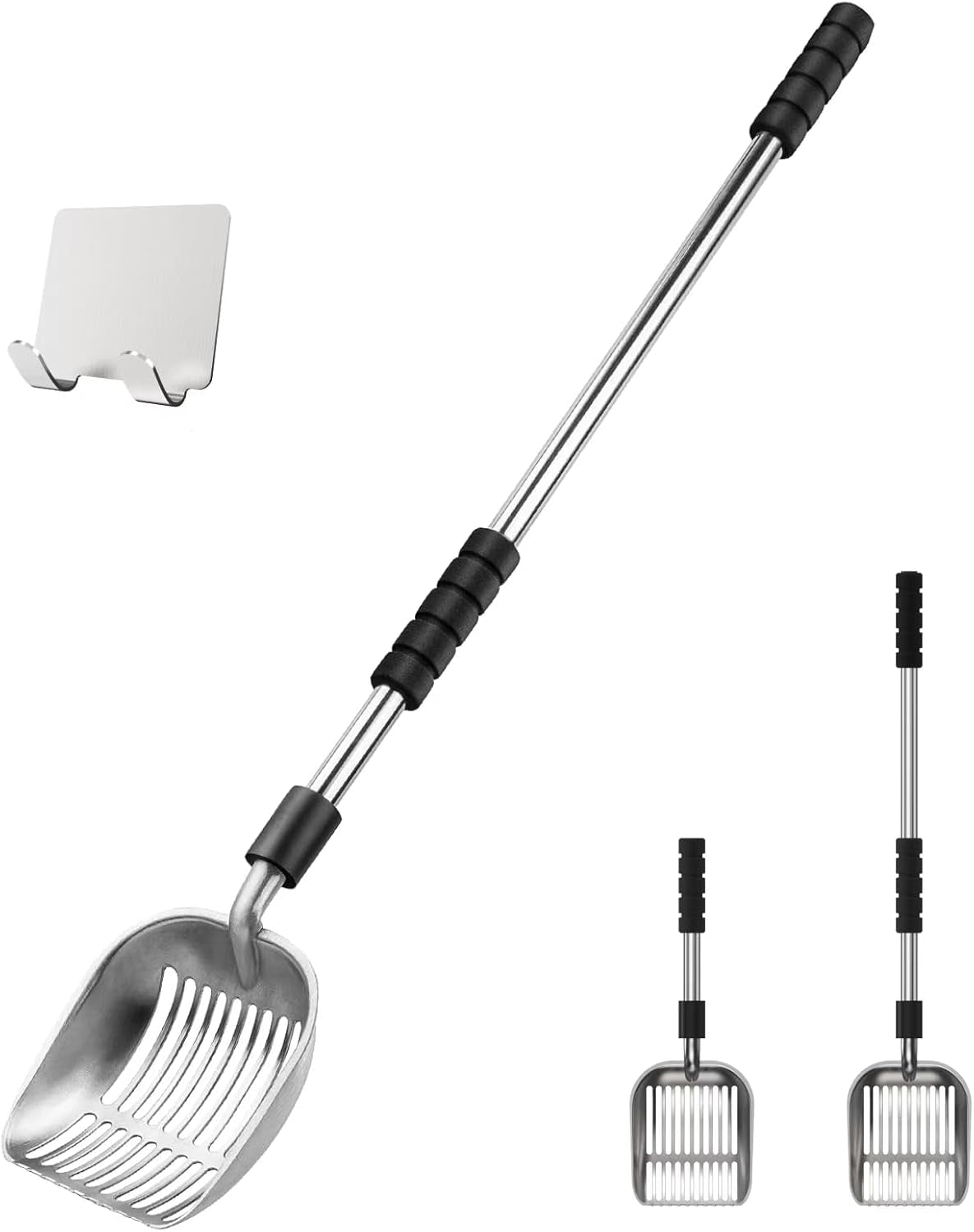 Depets Cat Litter Scoop, Long Handle Metal Litter Scooper - No Bending