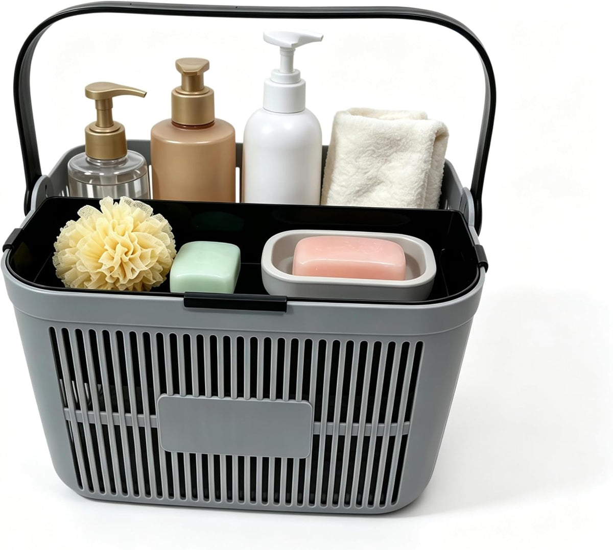 Shower Caddy Portable Plastic Basket for College Dorm with Removable Tray
