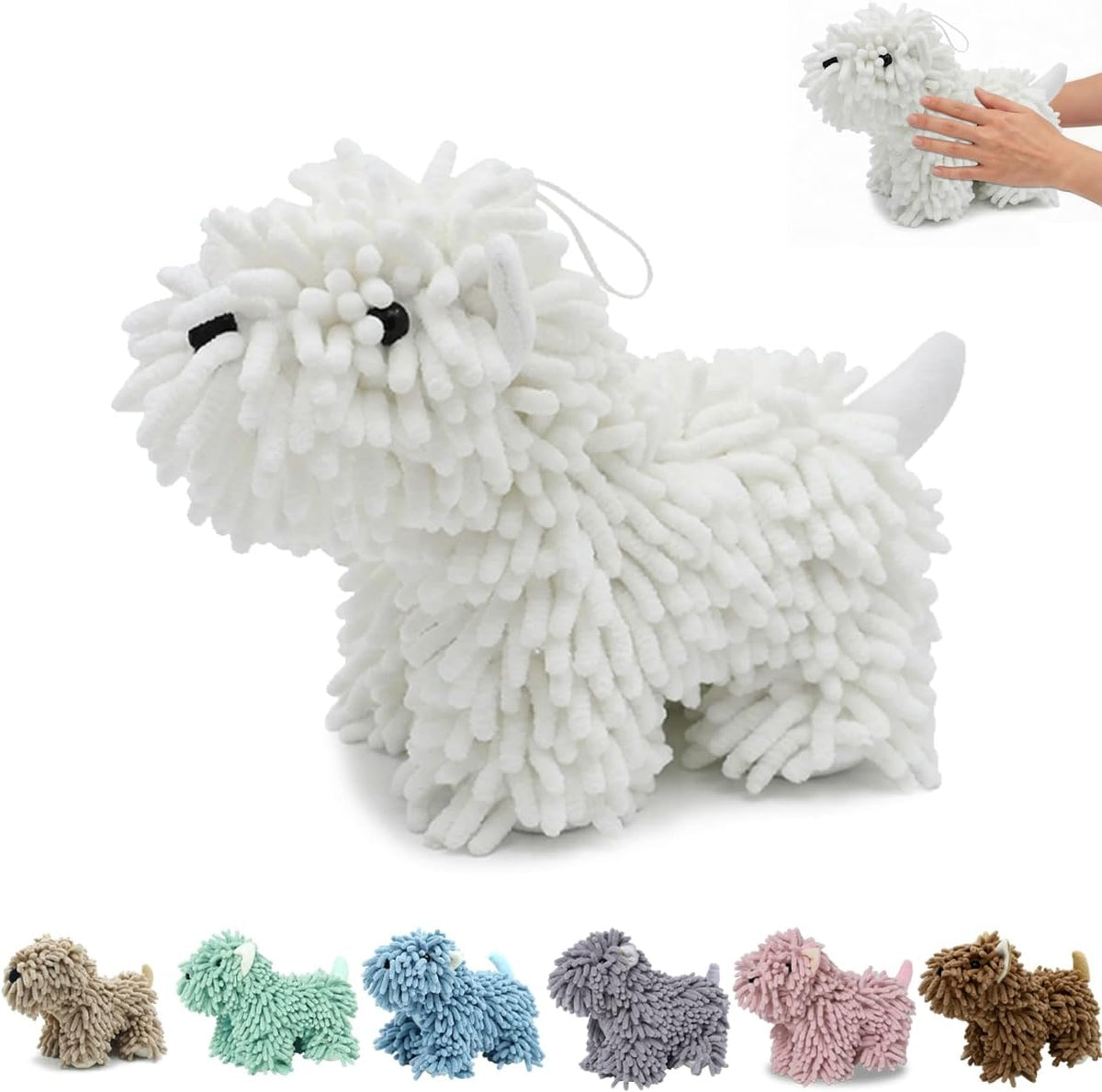 Chenille Dog Hand Towel Fuzzy Ball Dog Towel Animal Hand Towels