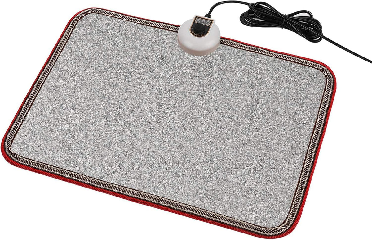 Electric Heated Floor Mats under Desk, Heated Foot Warmer - 110V Toes Warming Heater for Office and Home(Stone Grain)