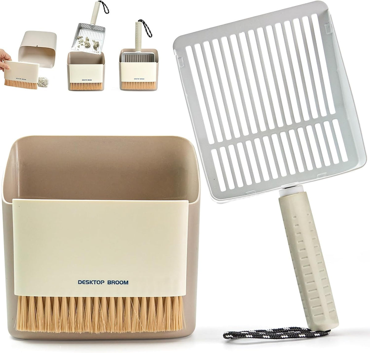 Cat Litter Scoop with Holder, Stainless Steel, Non-Slip Handle