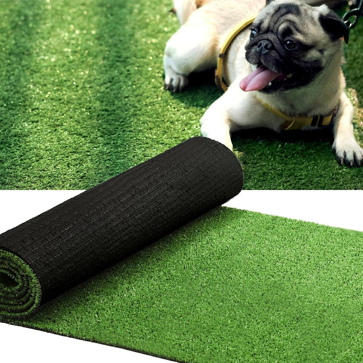 Artificial Grass Turf 0.4 Inch 3FTX10FT Synthetic Grass Mat Fake Grass Indoor Outdoor Rug Grass Carpet Custom Sized for Garden Lawn Landscape Balcony