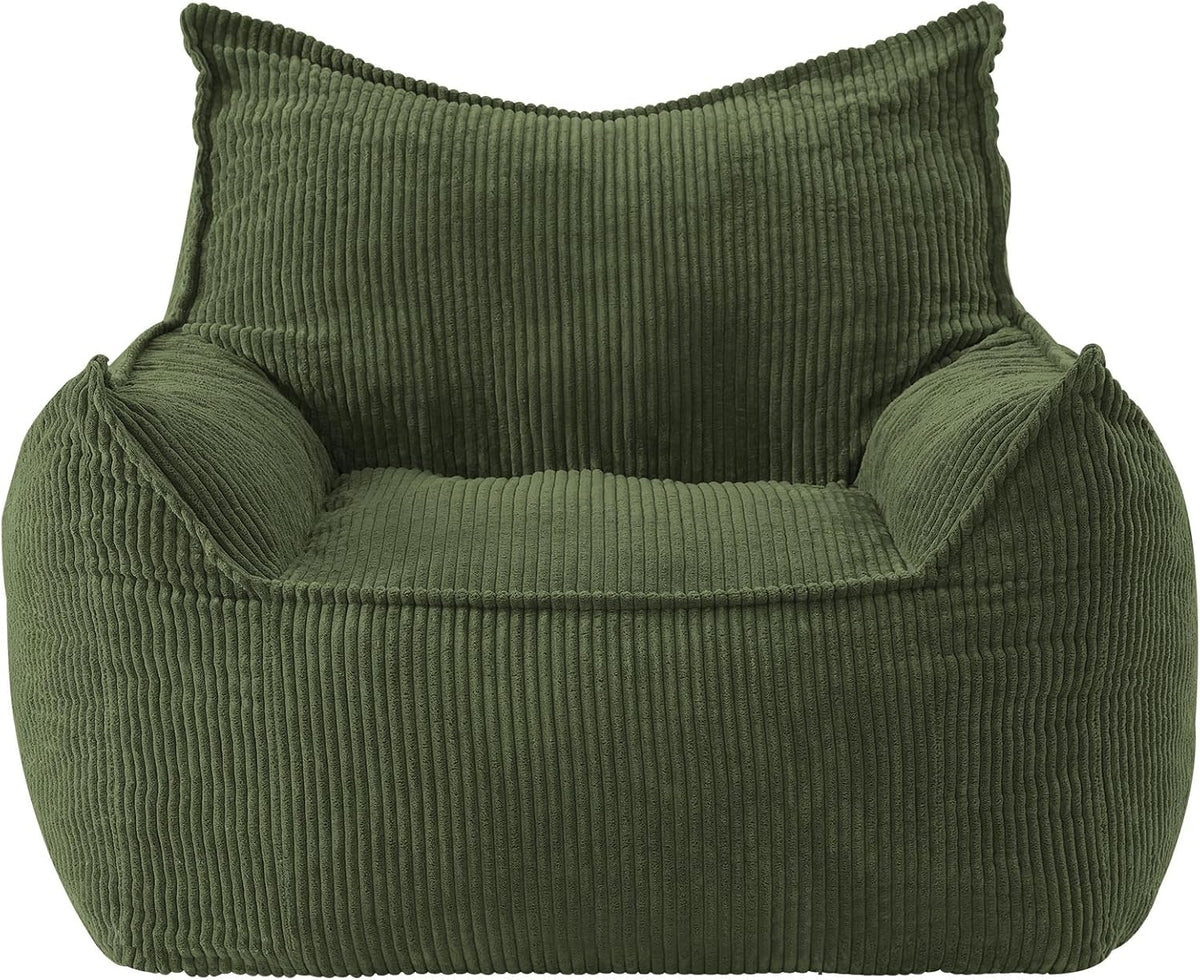 EBENCHICO Giant Bean Bag Chair for Adults, Corduroy Large Bean Bag Chairs for Teens with Armrests, Comfy Adult Beanbag Chair Sofa Couch with Filler Included for Bedroom Living Room