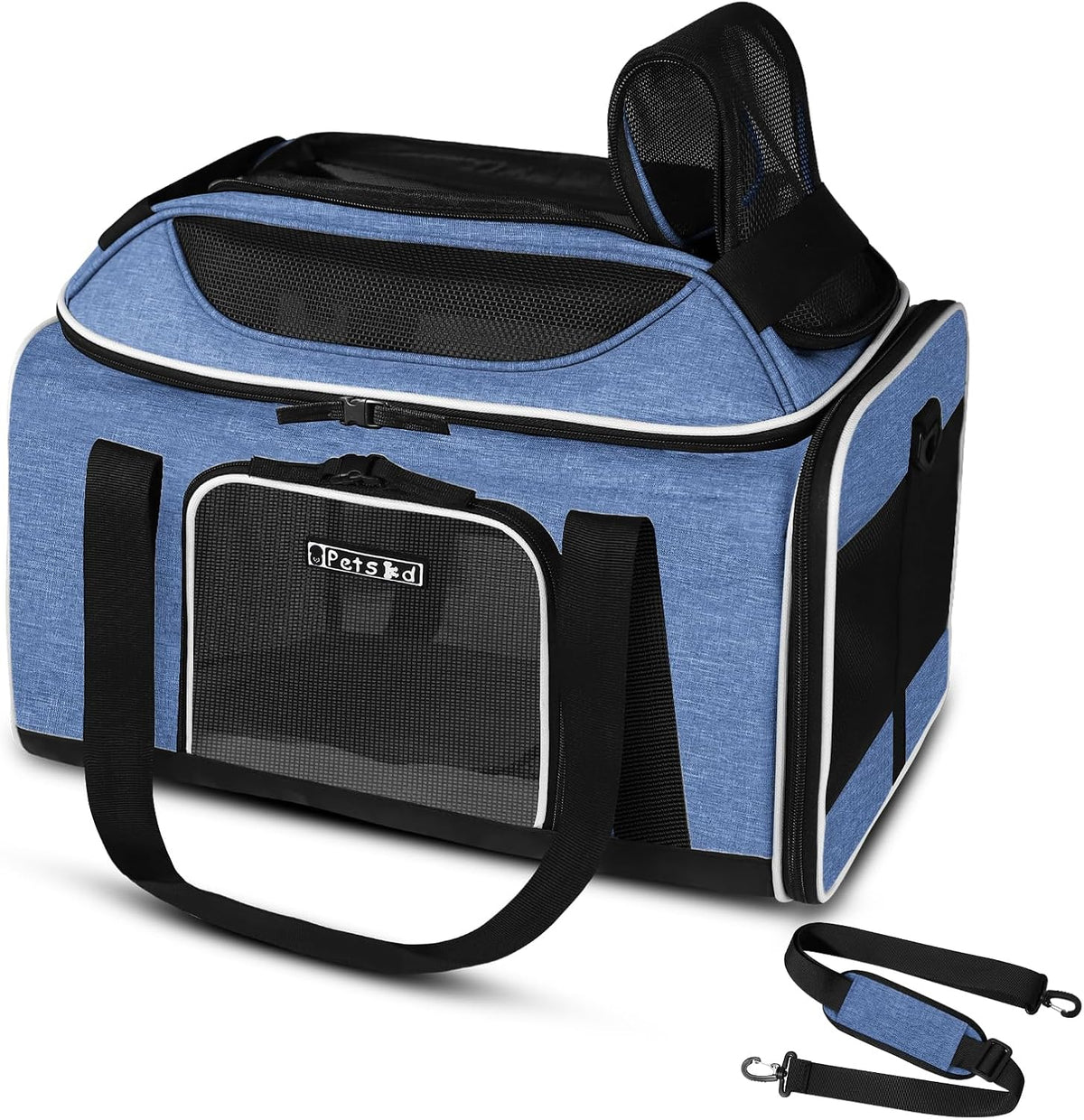 Top-Expandable Small Pet Carrier 18"X11"X11" Airline Approved