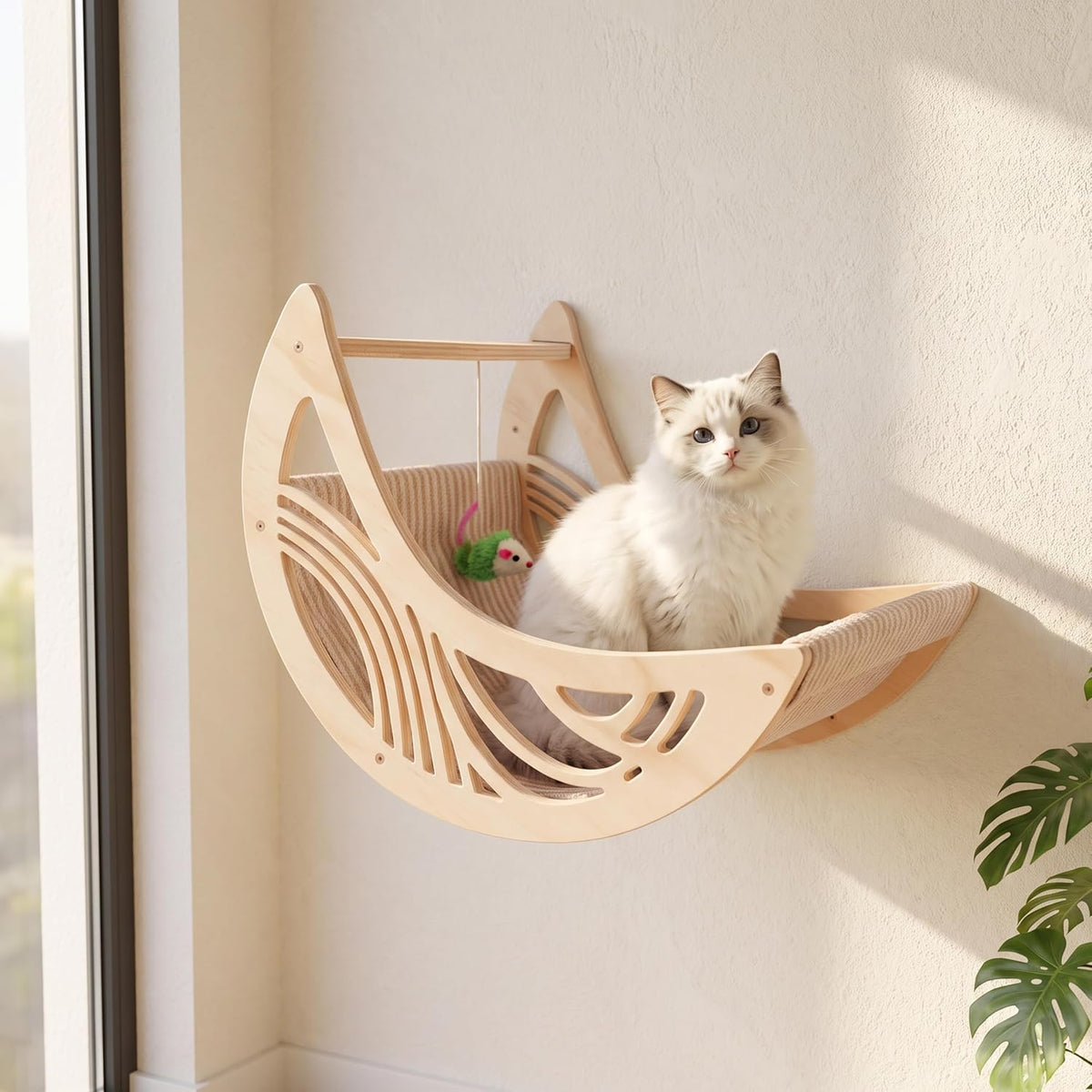Moon Cat Wall Bed, Modern Cat Wall Furniture for Indoor Cats
