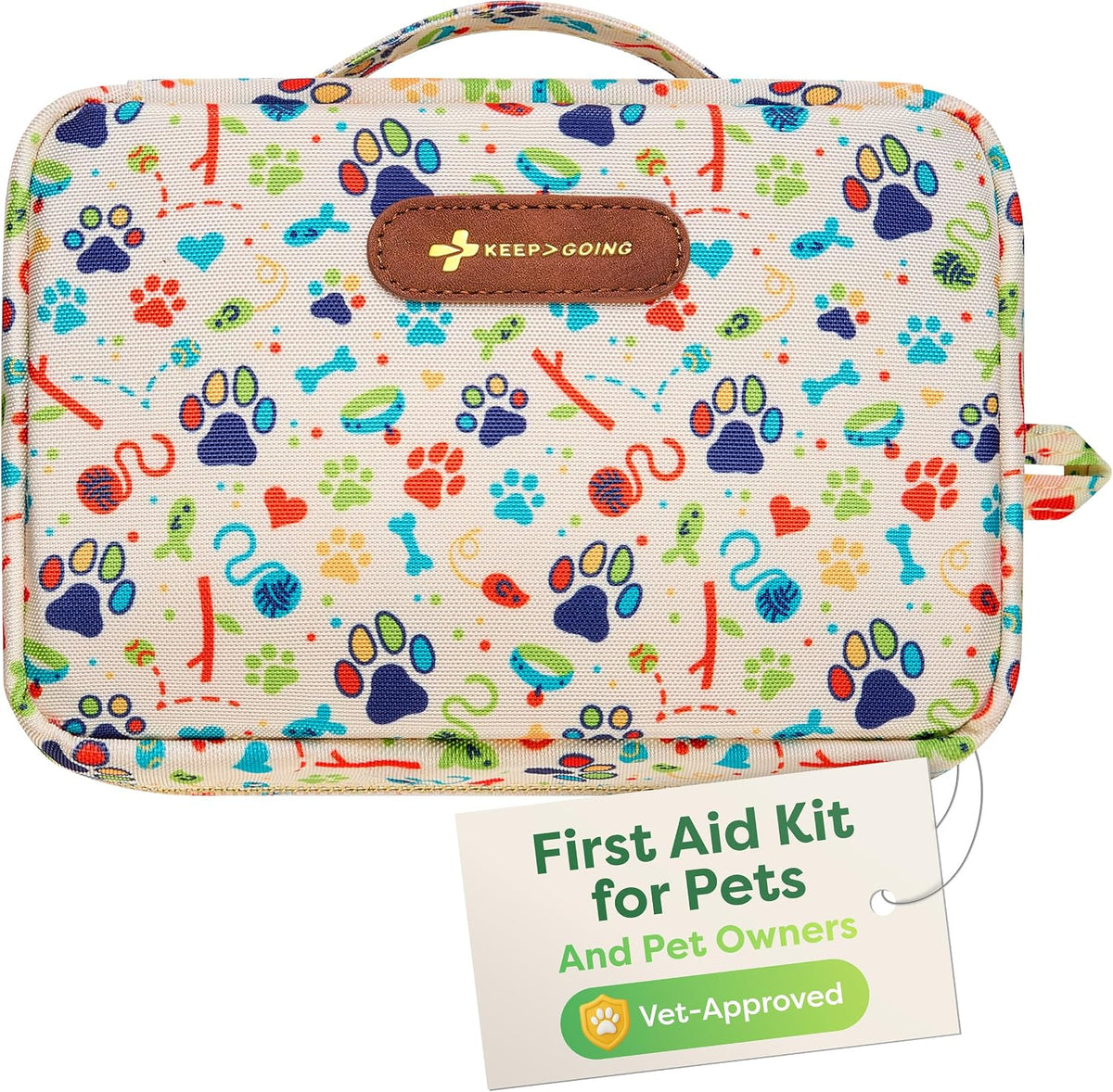 Keepgoing Pet First Aid Kit for Dogs & Cats, 99 Pc. Travel Emergency Kit