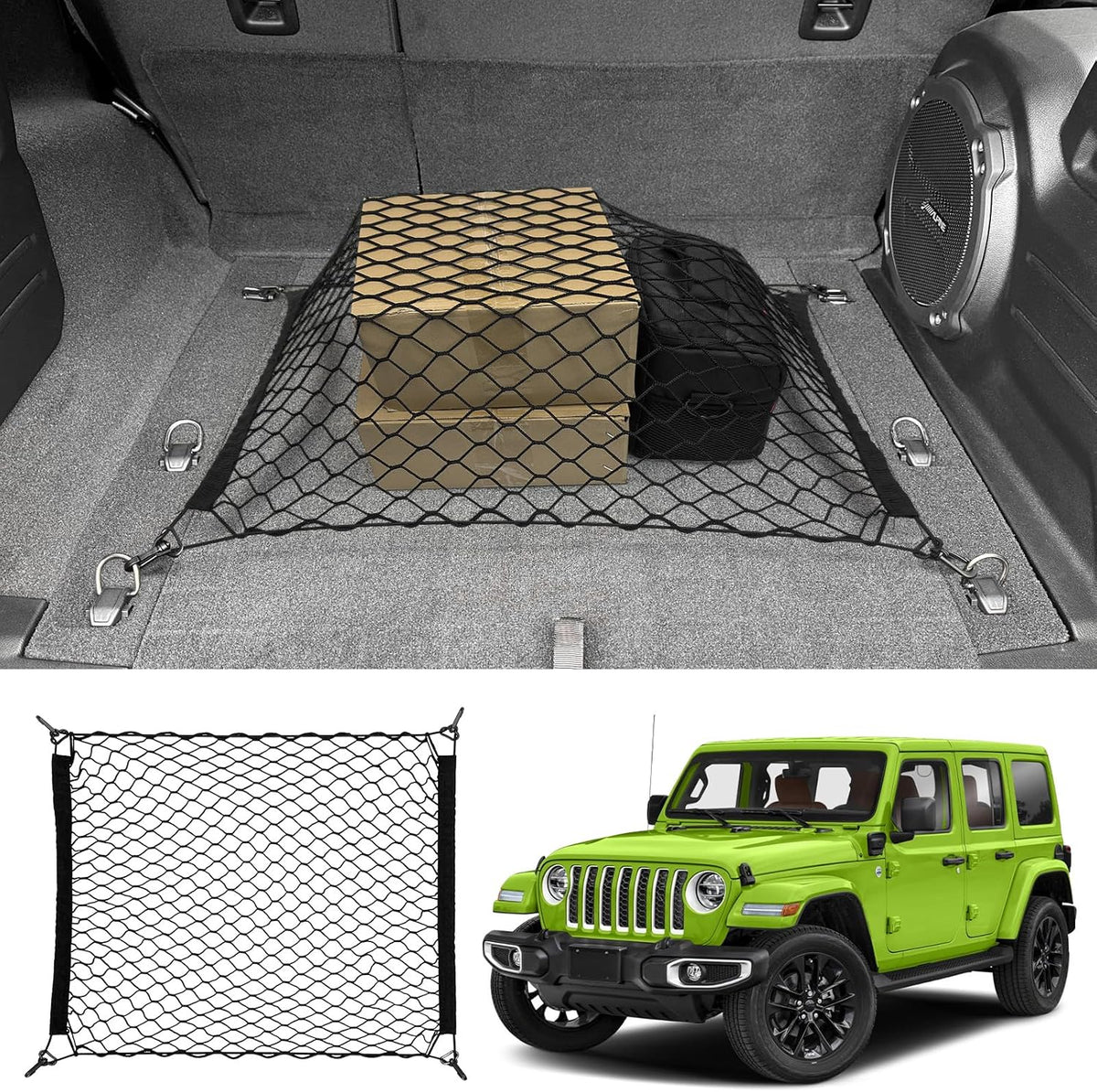 Trunk Cargo Net for 2019-2026 Jeep Wrangler JL 4XE 4 Door