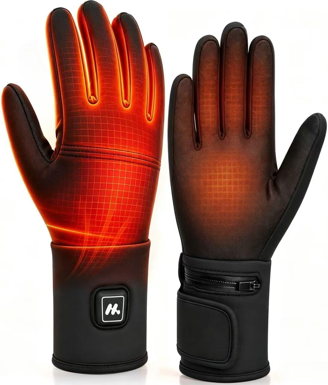 Heated Glove Liners for Men Women, Thin Rechargeable Electric Warm Gloves, Touchscreen Thermal Heating Gloves for Ski Snowboard Running Winter Outdoor