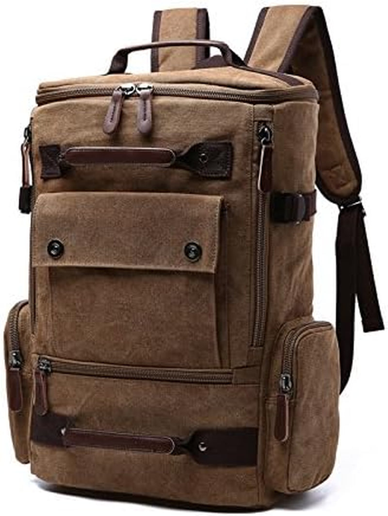 Vintage Canvas Backpack Casual Travel Rucksack 15.6Inch Laptop Daypacks Hiking Camping Backpack