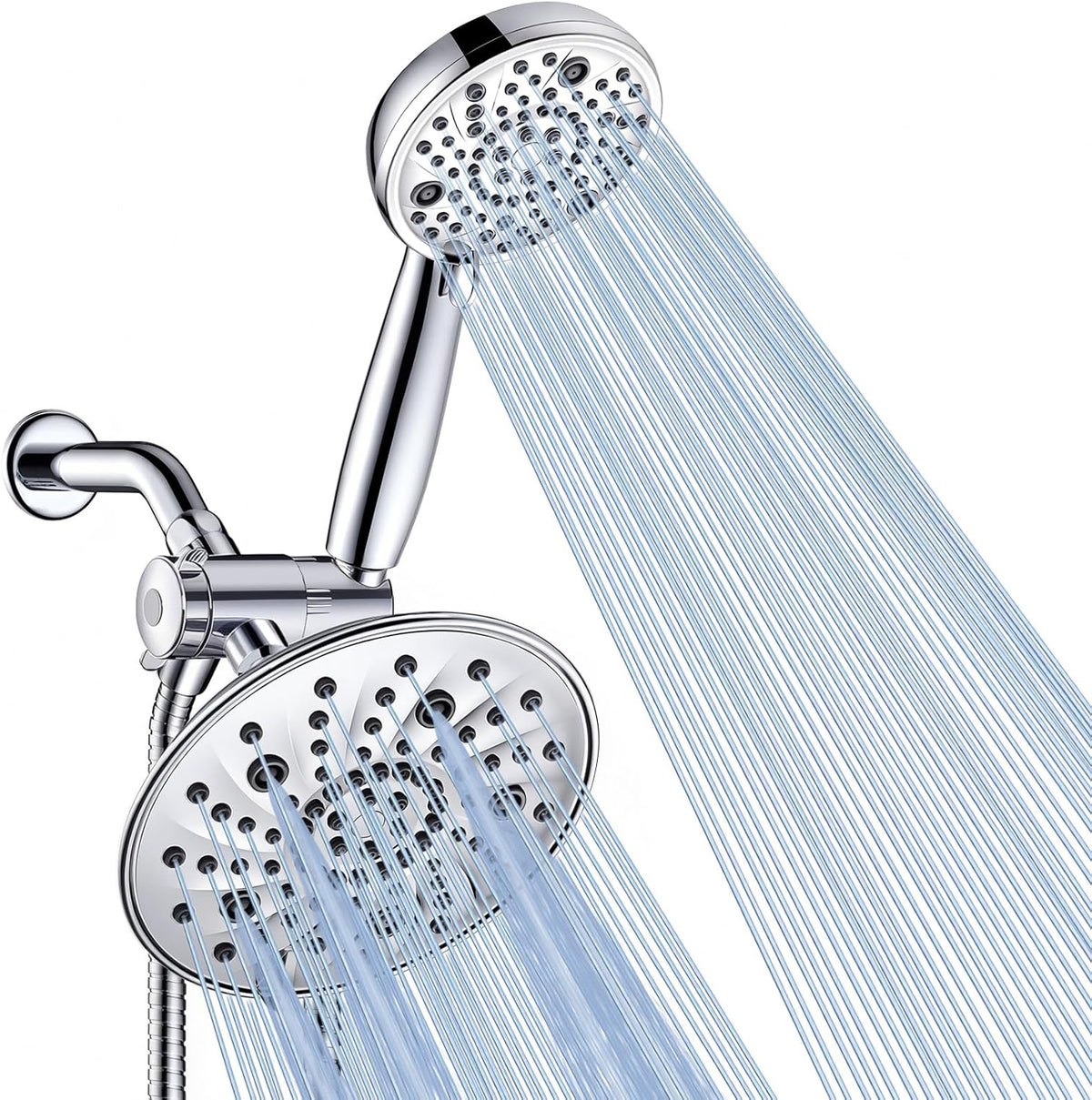 FEELSO Shower Head with Handheld Combo, 8" High Pressure Double Shower Head