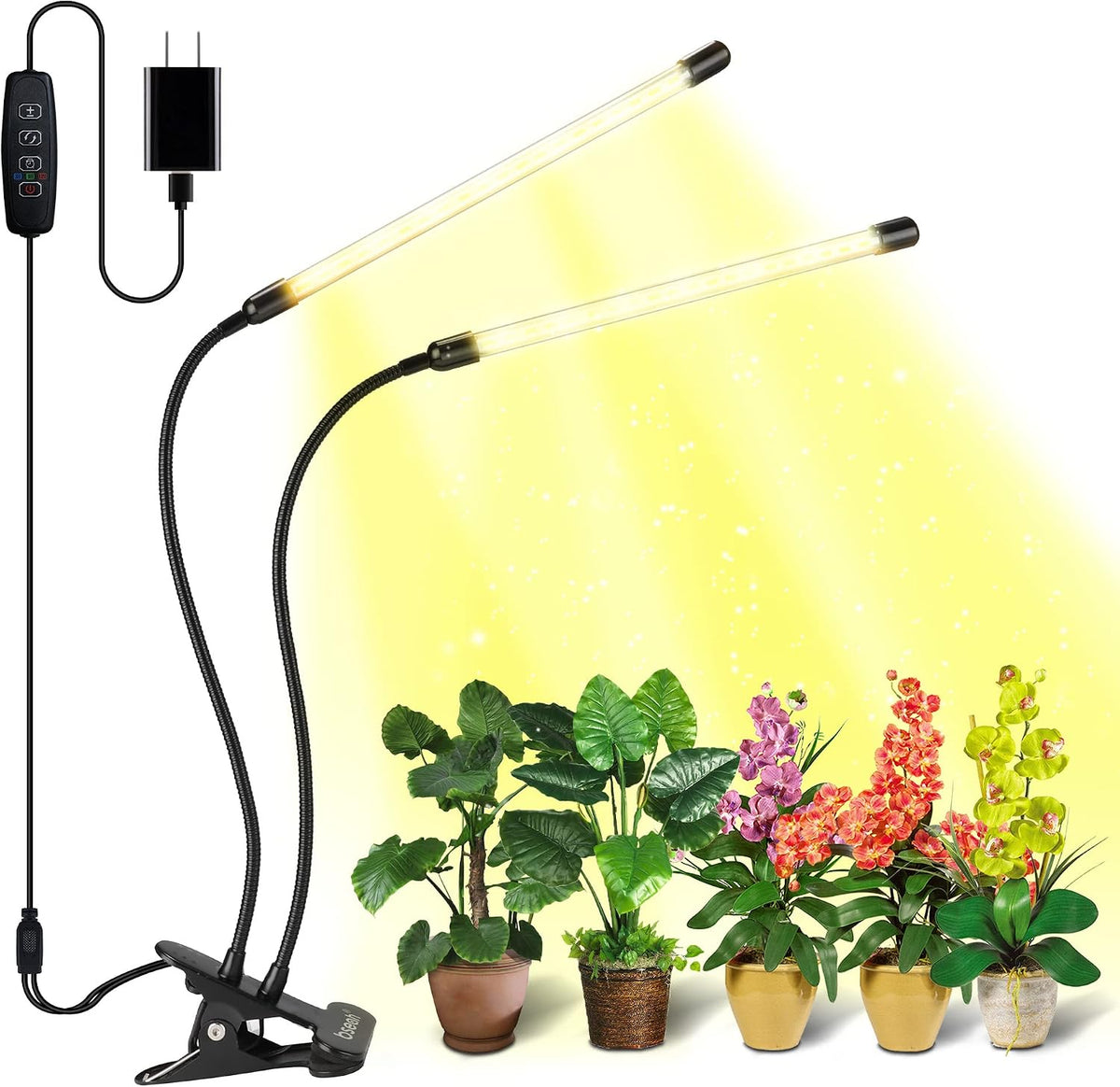 Bseah Grow Light Plant Lights for Indoor Plants, Full Spectrum Plant Grow Lamp, 10 Dimmable Levels, Auto on & off with 3/9/12H Timer