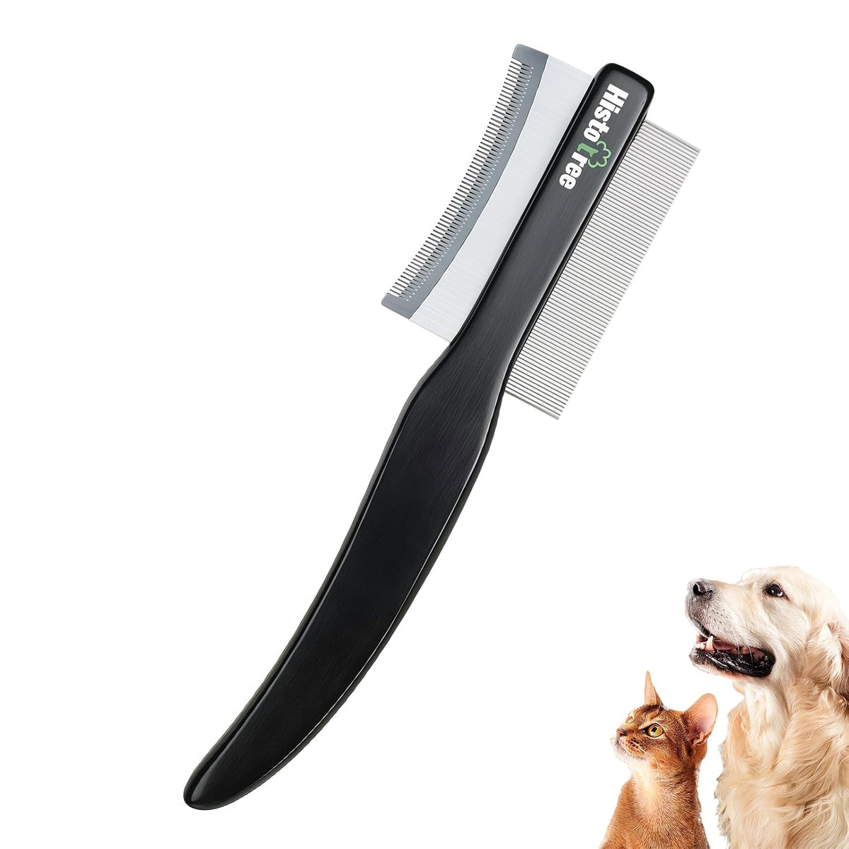 2-In-1 Dog Dematting&Deshedding Comb with Wooden Handle