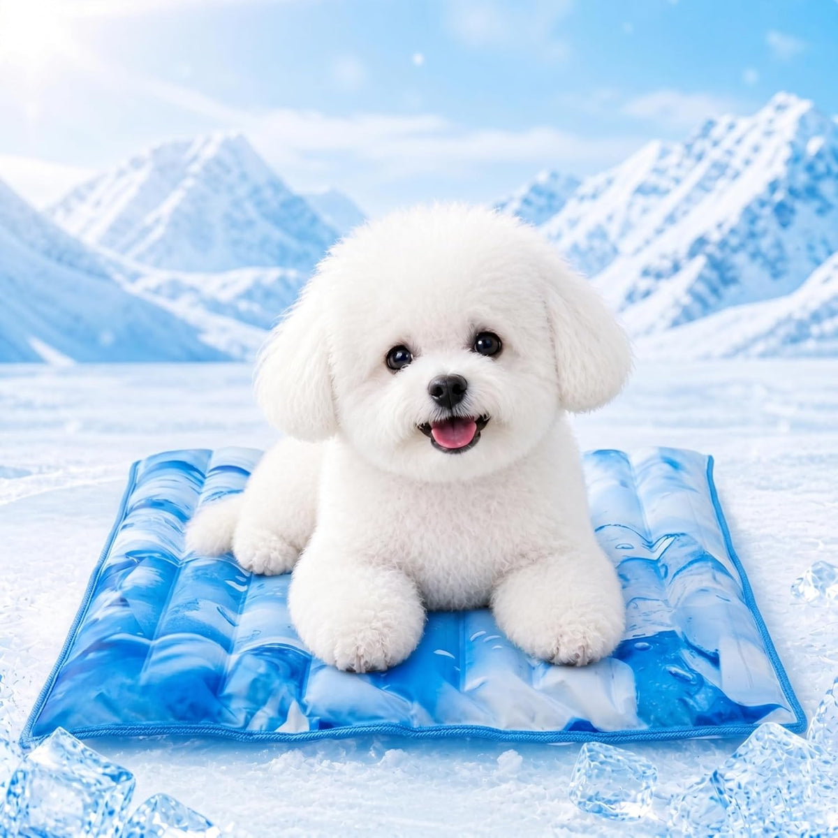 Dog Cooling Mat 2.0, Double-Sided Non-Slip Pet Cooling Pad, Washable and Durable, Indoor & Outdoor Summer Cooling Mat for All Pets, Keep Dogs and Cats Cool and Comfortable (17.7" X 17.7")