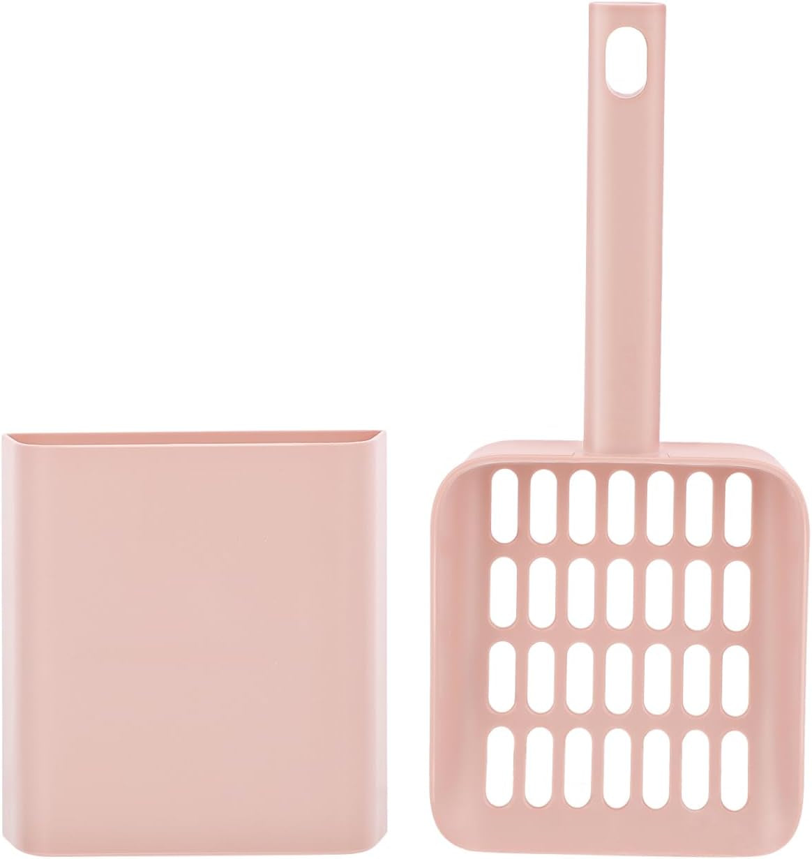 Totority Cat Litter Scoop with Holder 9.25 Inch Pet Litter Shovel Set with Wide Mouth Design Lightweight Cat Scooper for Quick Cleaning Hanging Hole Storage for Small to Large Cats