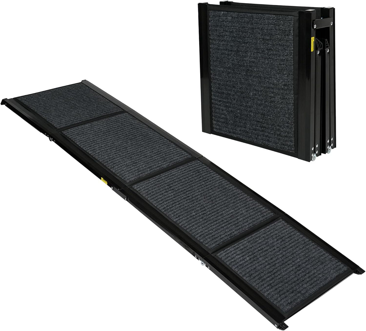 Ashfield & Harkness: Felt Dog Ramp - 71 X20, Black, Foldable & Portable, Metal Frame, Non-Slip, Stairs Alternative for Car-Suv-Truck, Pets 250Lbs Cap