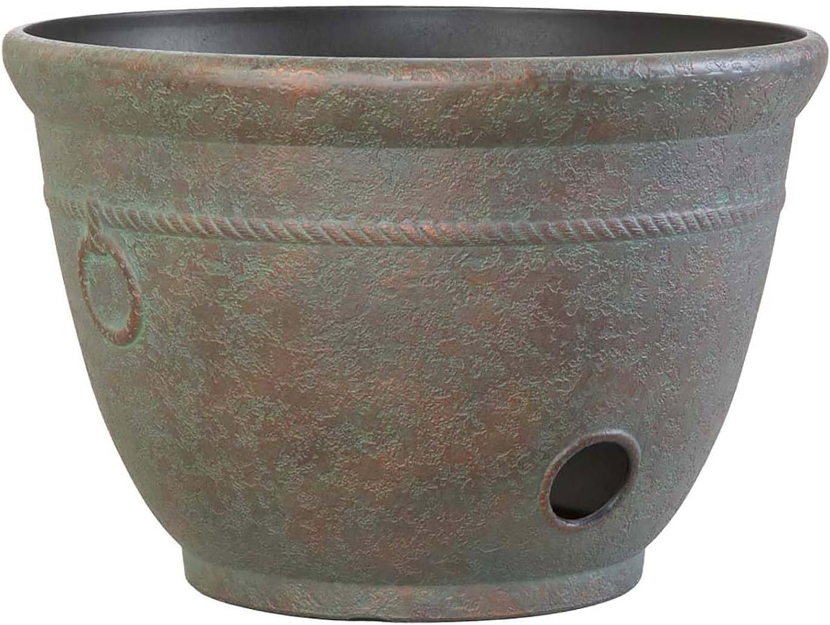 Liberty Garden 1925-N Aged Patina High Density Resin 100' Garden Hose Pot