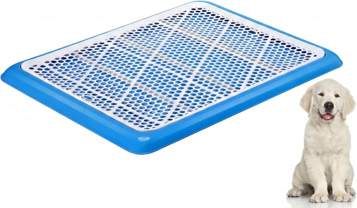 Mifoci 1 Pcs Dog Potty Tray, Mesh Puppy Training Pad, 19.7 X 14.2 Inch, Blue