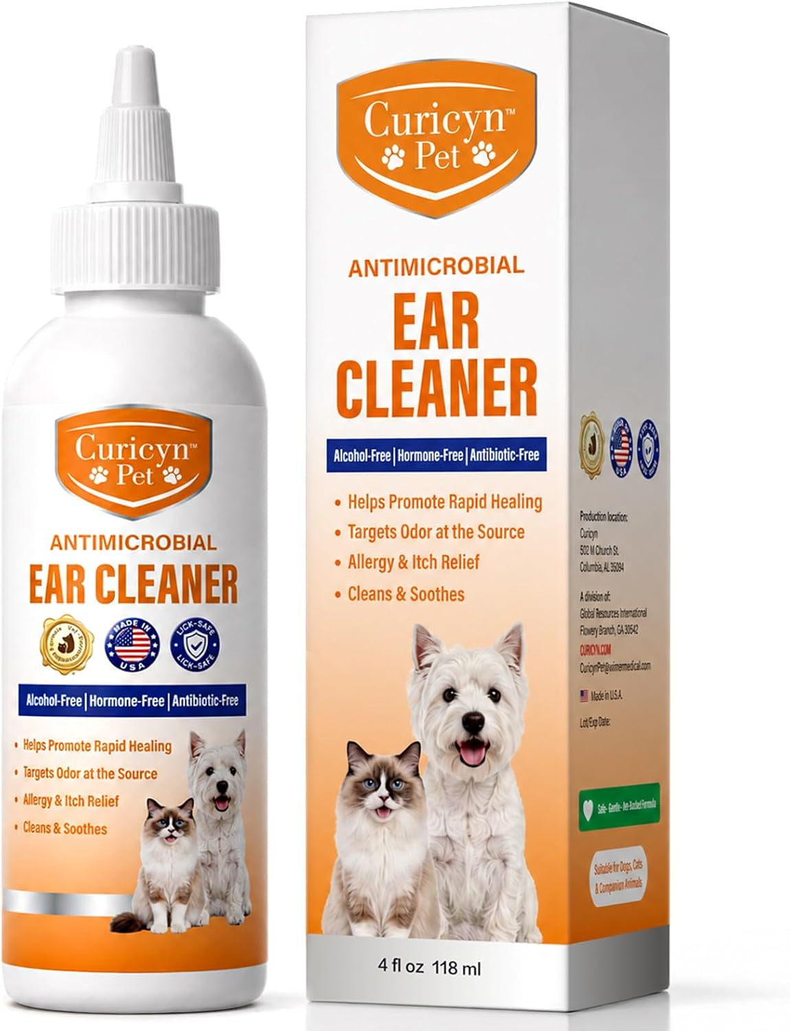 Dog & Cat Ear Cleaner, Gentle Itch Relief Solution