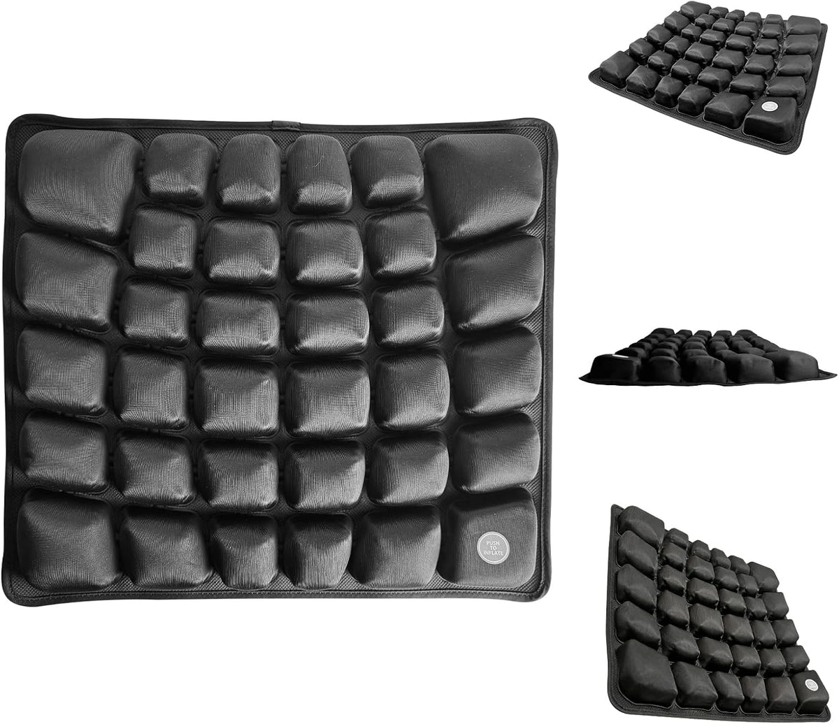 Everywhere Comfort Seat Cushion with Built-In Pump - Lightweight Foldable Air Cushion for Stadium, Travel, Office & Outdoor Seating - Ergonomic Pressure Relief Pad, 0.8 Lb