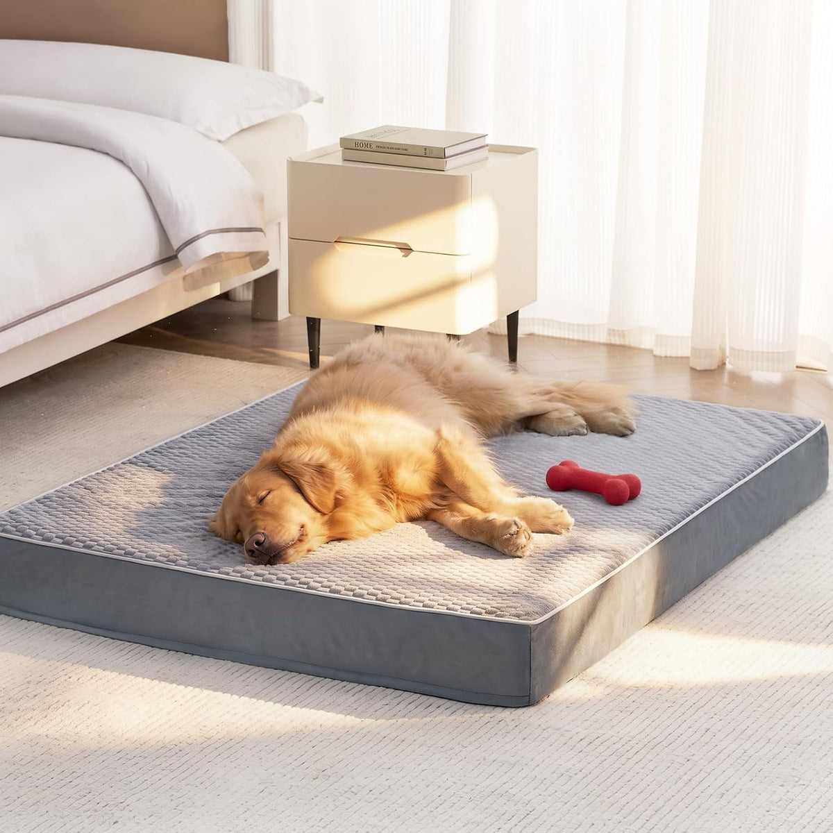 LEXTRO XXL Waterproof Orthopedic Dog Bed for Crate Mat, 47X29 Extra Large